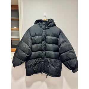 First Down Mens Black Puffer Parka Heavy Winter Jacket Hooded XL XXL